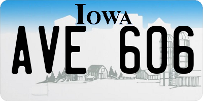 IA license plate AVE606