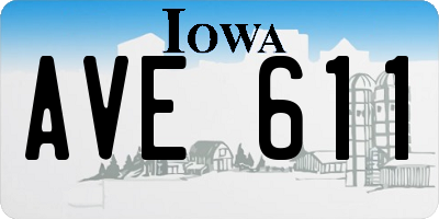 IA license plate AVE611