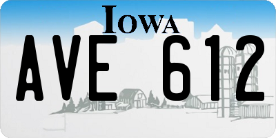 IA license plate AVE612