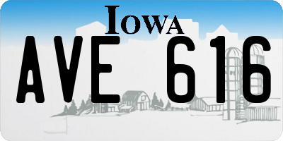 IA license plate AVE616