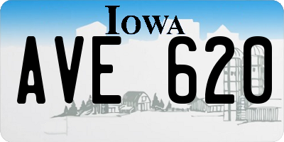 IA license plate AVE620