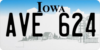 IA license plate AVE624