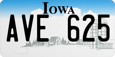 IA license plate AVE625