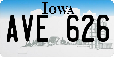 IA license plate AVE626