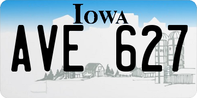 IA license plate AVE627