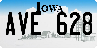 IA license plate AVE628
