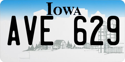 IA license plate AVE629