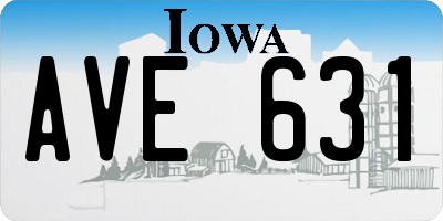 IA license plate AVE631