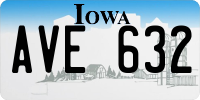 IA license plate AVE632