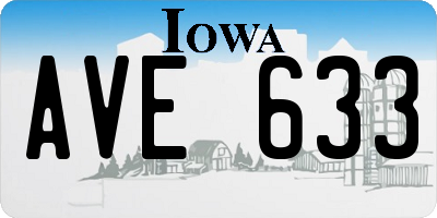 IA license plate AVE633