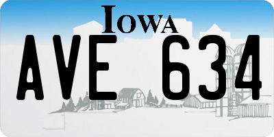 IA license plate AVE634