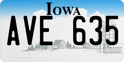 IA license plate AVE635
