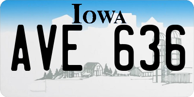 IA license plate AVE636