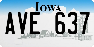 IA license plate AVE637