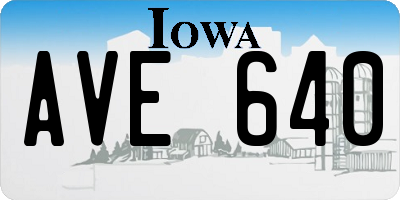 IA license plate AVE640