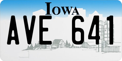 IA license plate AVE641