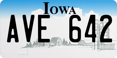 IA license plate AVE642