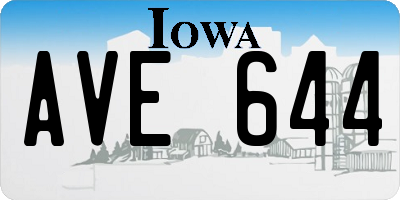 IA license plate AVE644