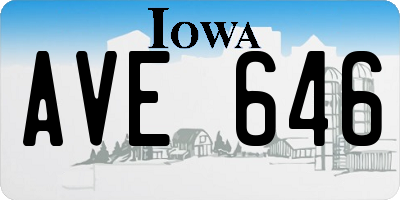 IA license plate AVE646