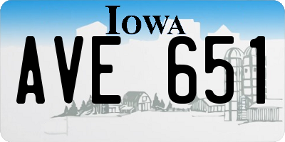 IA license plate AVE651