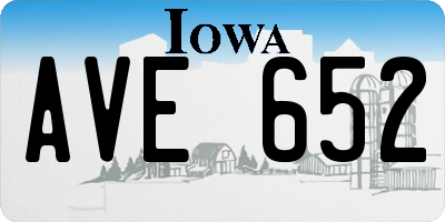 IA license plate AVE652