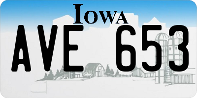 IA license plate AVE653
