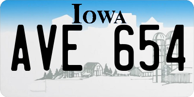 IA license plate AVE654