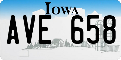 IA license plate AVE658