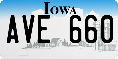 IA license plate AVE660