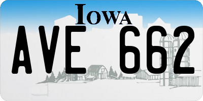 IA license plate AVE662