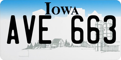 IA license plate AVE663