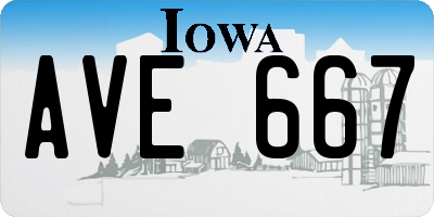 IA license plate AVE667