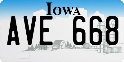 IA license plate AVE668