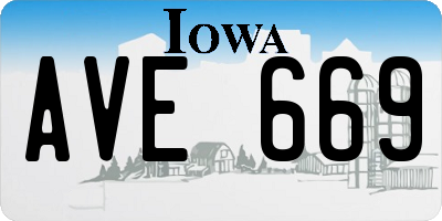 IA license plate AVE669