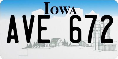 IA license plate AVE672