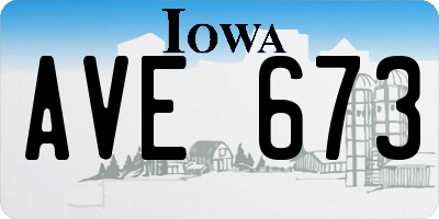 IA license plate AVE673