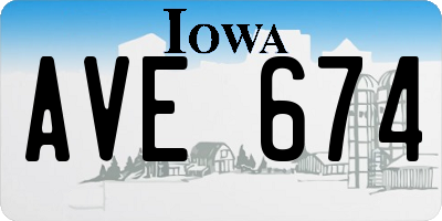 IA license plate AVE674