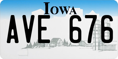 IA license plate AVE676