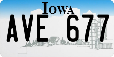 IA license plate AVE677