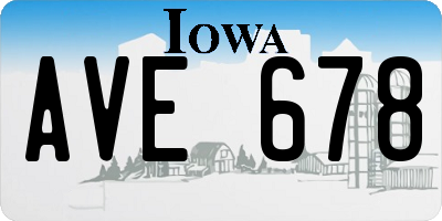IA license plate AVE678
