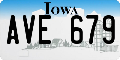 IA license plate AVE679
