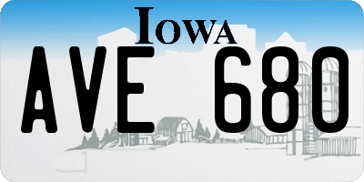 IA license plate AVE680