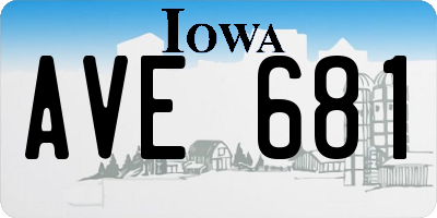 IA license plate AVE681