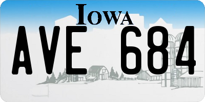 IA license plate AVE684
