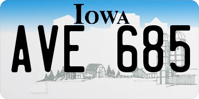 IA license plate AVE685