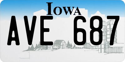 IA license plate AVE687