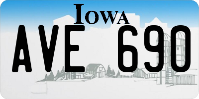 IA license plate AVE690