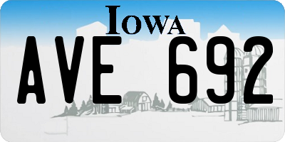 IA license plate AVE692