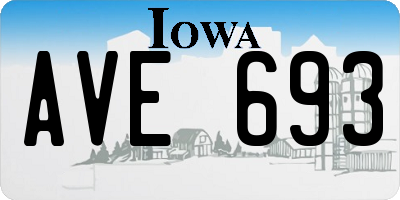 IA license plate AVE693