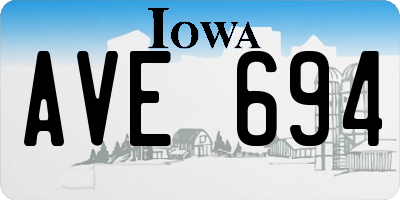 IA license plate AVE694